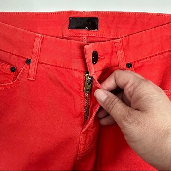 MOTHER The Looker Crop Skinny Jeans In Bonfire Orange - Picture 8 of 16